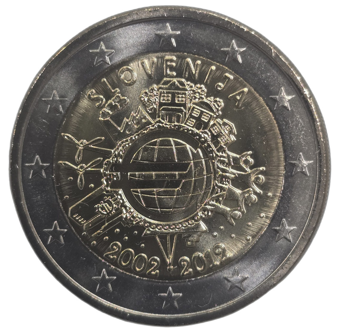 2 euros conmemorativa Diez años del Euro